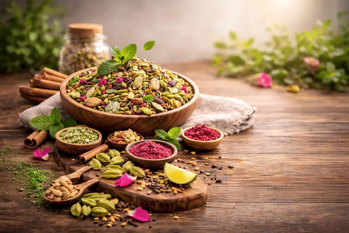 Natural ingredients used in Kalp Mukhwas blends